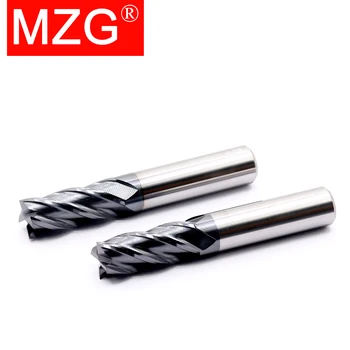 מסור קרביד HRC45 בעל 4 פלוטות MZG בקוטר 1 2 4 5 6 8 10 12 מילימטר עם ציפוי מתכת טונגסטן כלי חיתוך CNC סוף