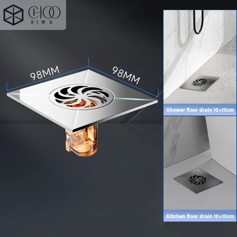 

304 stainless steel floor drain, insect-proof and odor-proof, suitable for a variety of scenarios, easy to install