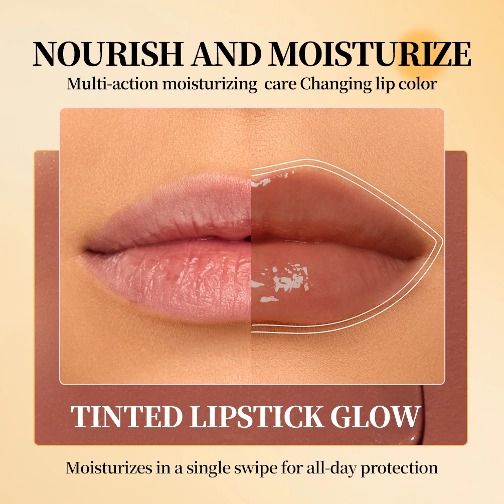 Qibest mel batom nutritivo bálsamo labial hidratante matizado lábio plumping bálsamo suave melhorando cor natural cuidados com os lábios maquiagem