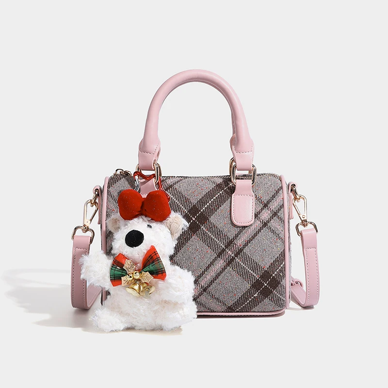 England Style Afternoon Tea Pillow Pink Plaid Bags For Women Luxury Designer Handbags Purse 2025 New In Small Shoulder Crossbody