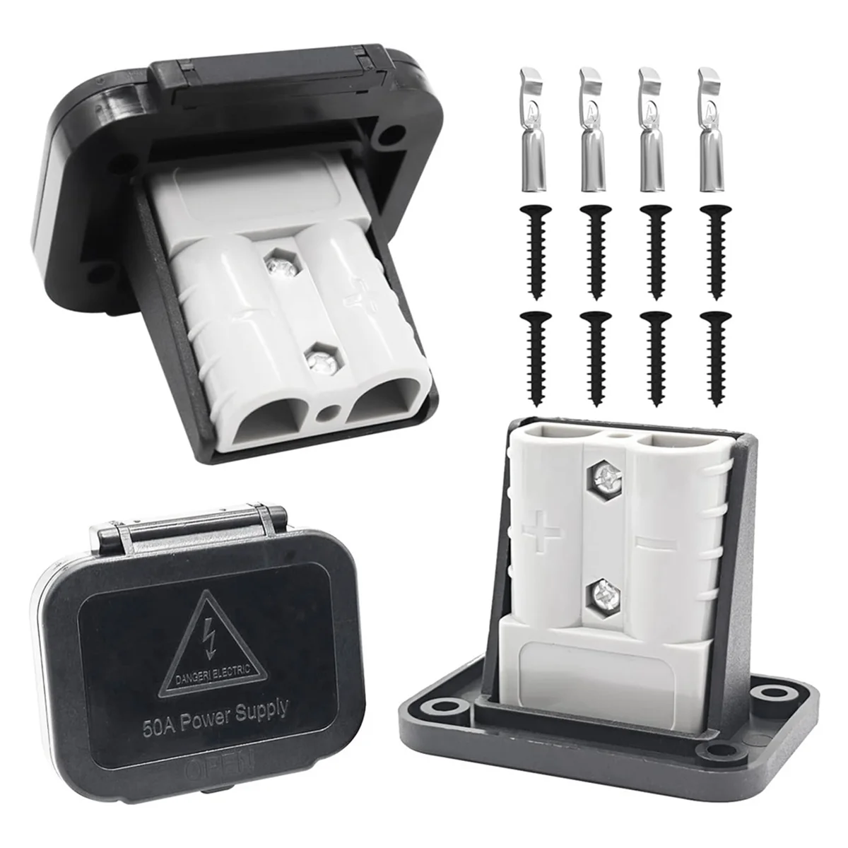 

Монтажная панель быстрого подключения/разъема аккумулятора CYL-50 А с крышкой для автомобилей, велосипедов, лебедок для квадроциклов, подъемников