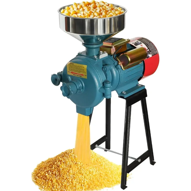 Electric Grain Mill Grinder Corn Grinder 3000W 110V Commercial Flour Mill Machine with Funnel Feed Grinders for Corn Wheat