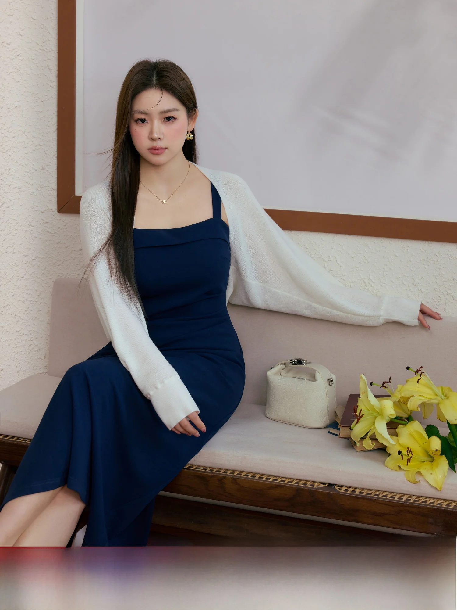 

Женское платье больших размеров Blue Language для похудения с поясом и длинной юбкой-трапецией све, комплект из двух предметов, весенний комплект для поездок на работу