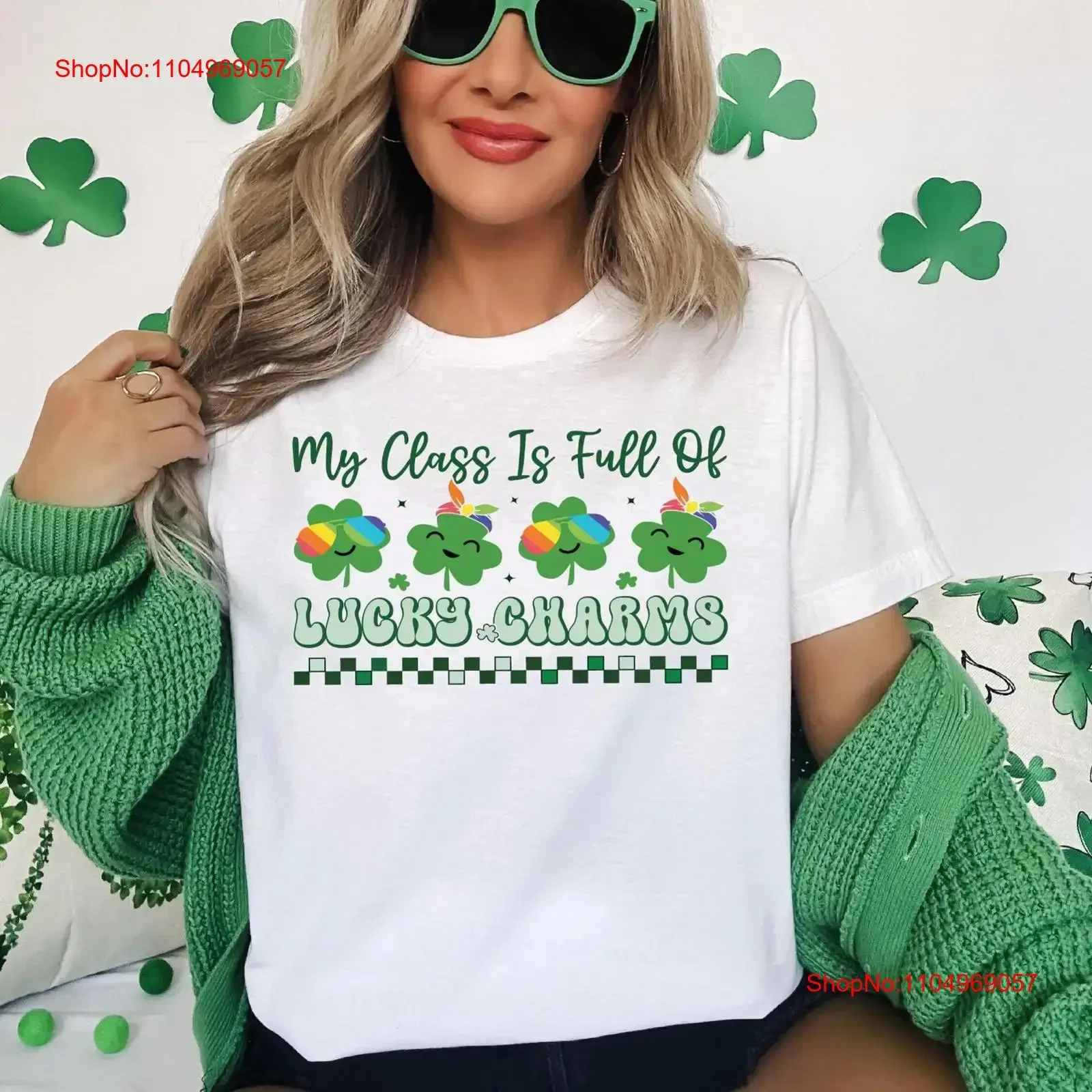 

My Class Is Full Of Lucky Charms T Shirt St Patricks Day Saint vintage Washed Slightly Casual Stretched fashion Unisex