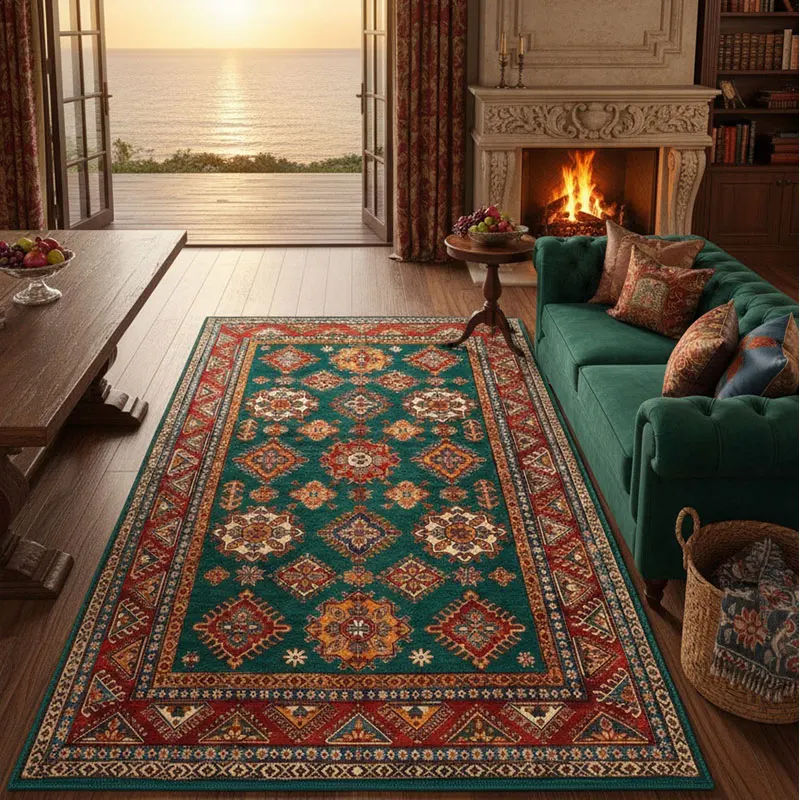 Persian Palace Pattern Area Rug Living Room Carpet Luxury Floral Design Soft Durable Home Decor Retro Luxury Multiple Styles view 3