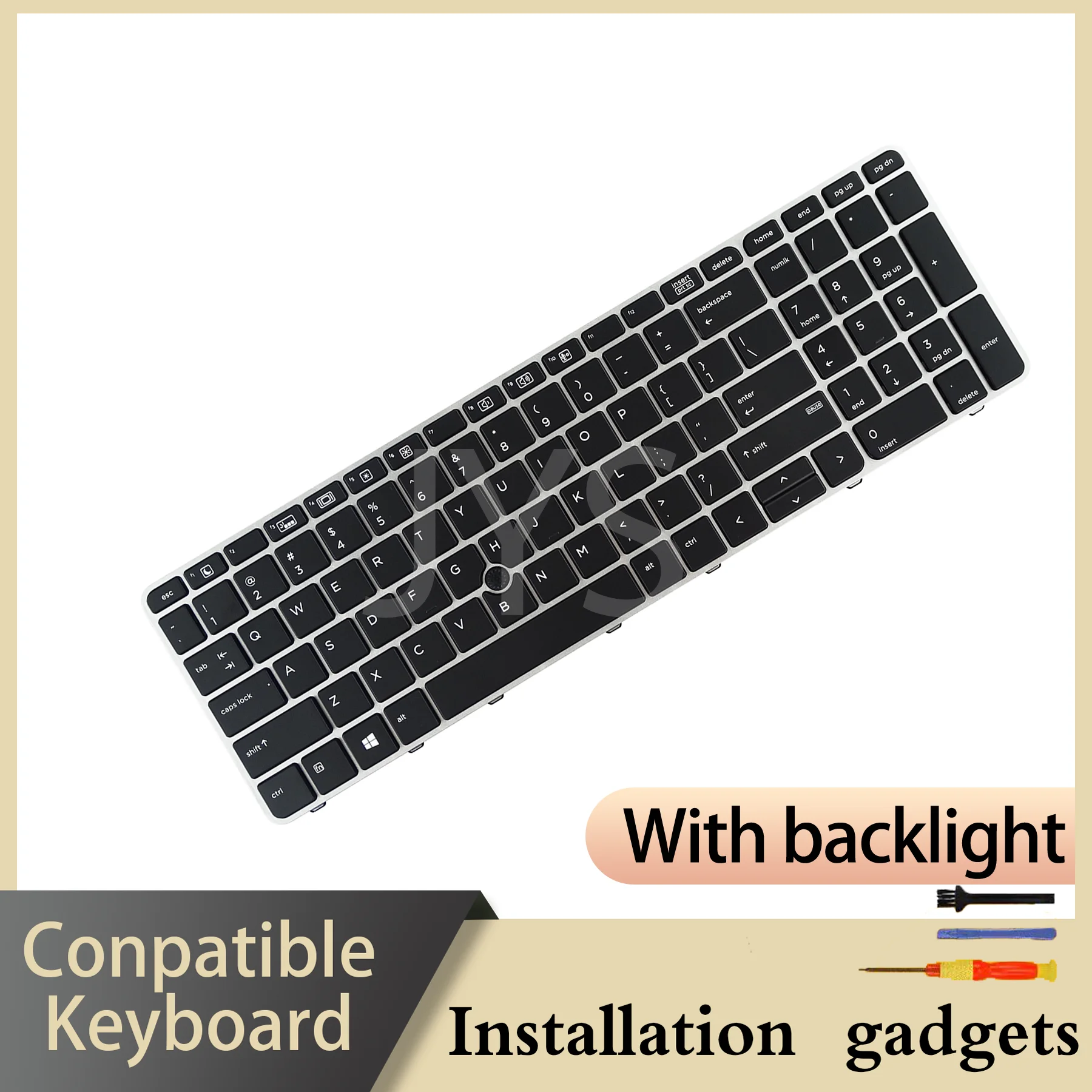 Suitable for HP Elitebook 755 G3 G4 850 G3 G4 with backlit pointing keyboard US layout