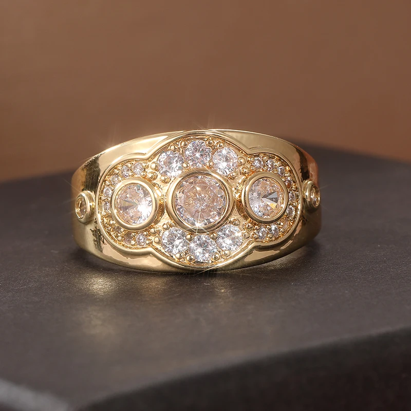 Vintage Style Bright Cubic Zirconia Rings Fashionable Commuter Rings For Parties Weddings Zirconia Engagement image 2