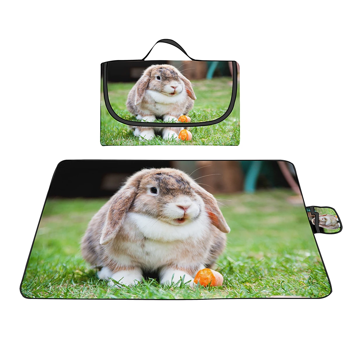 

Portable Picnic Outdoor Blanket for Water-Resistant Beach Picnic Mat Great for The Camping on Grass Waterproof Sandproof,Rabbit