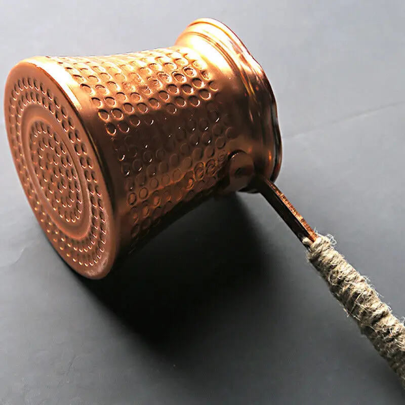 Coffee Pot Antique Copper Turkish Copper Coffee Pot Stove Top Milk Warmer Tea Container Brass Handle Coffee Accessories New view 5
