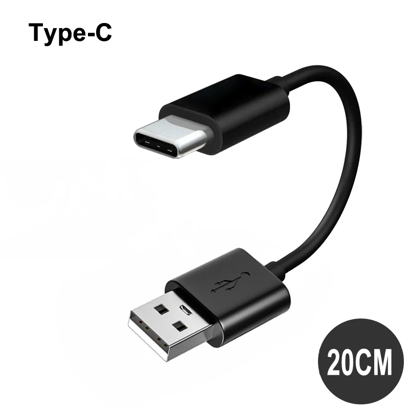 20/10 cm ultrakurzes USB-Typ-C-Kabel, 3 A-Stecker, USB-A auf Stecker, Typ-C-Datenkabel für Samsung Huawei Xiaomi, Schnellladekabel