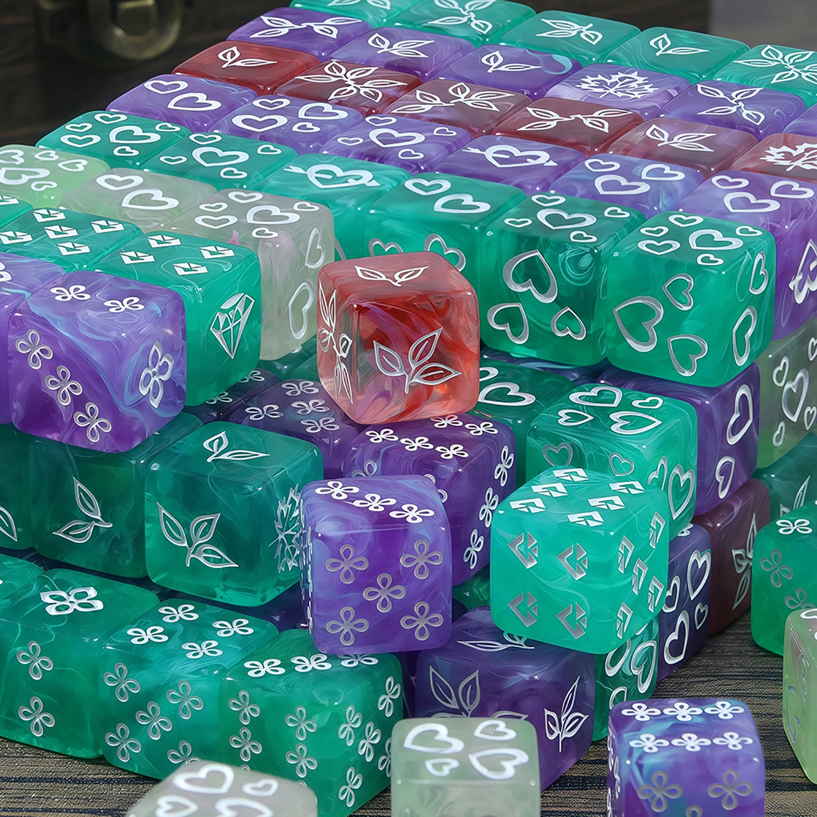 

10 шт., набор многогранных кубиков D6, интересные узоры для обучения математике, аксессуары для настольных игр DND