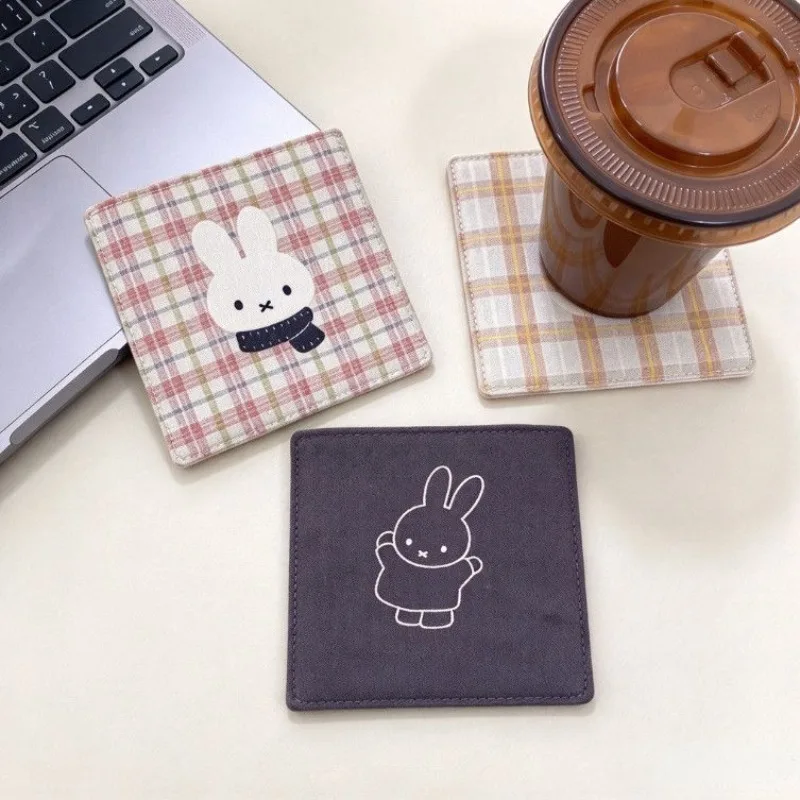 New Kawaii Miffy Little Rabbit Cup Mat Art Insulation Cartoon Coffee Cup Mat Ornament Prop Meal