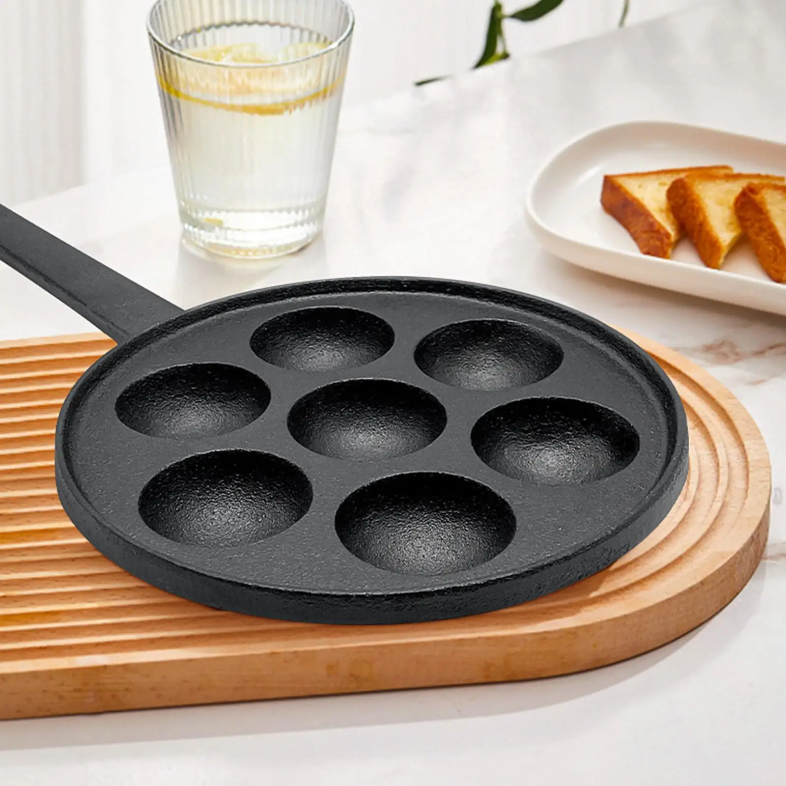 Takoyaki Maker 7 Hole Cookware Nonstick Takoyaki Meatball Grill Pan for Home