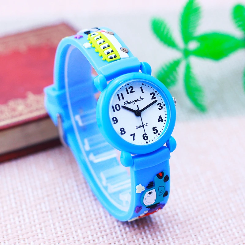 Cute children's boy's girls' cartoon car quartz watches soft silicone strap mini samrt digital for above 3years kids study gifts