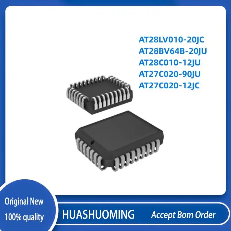 2Pcs/Lot NEW AT28LV010-20JC AT28LV010 AT28BV64B-20JU  AT28BV64B  AT28C010-12JU AT28C010 AT27C020-90JU  AT27C020-12JC   PLCC32