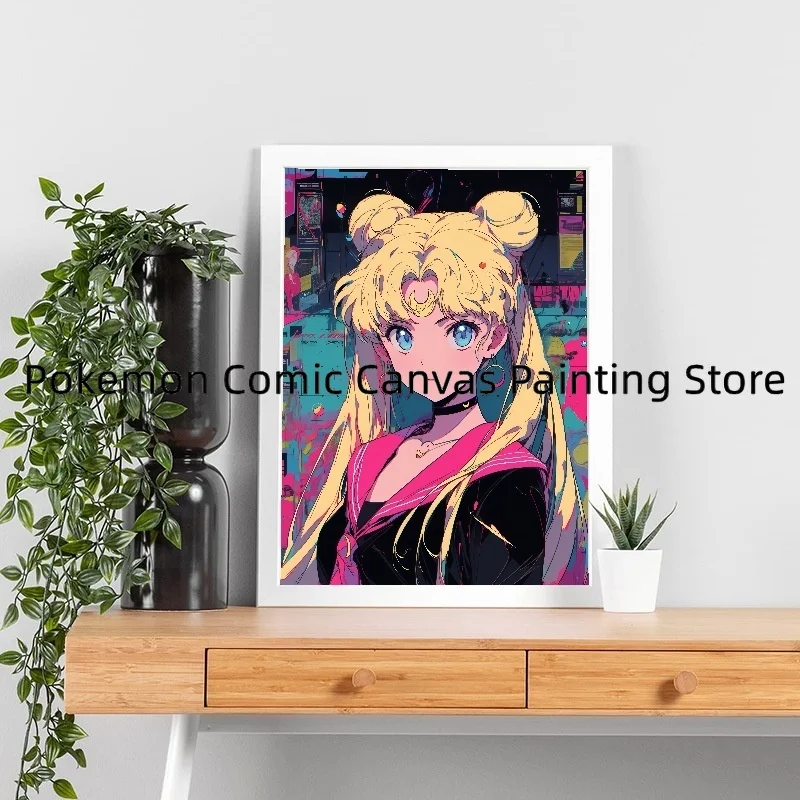 Surrounding Japanese Animation Sailor Moon Wall Stickers and Posters for Bedroom Decoration Pictures Christmas Gift for Children