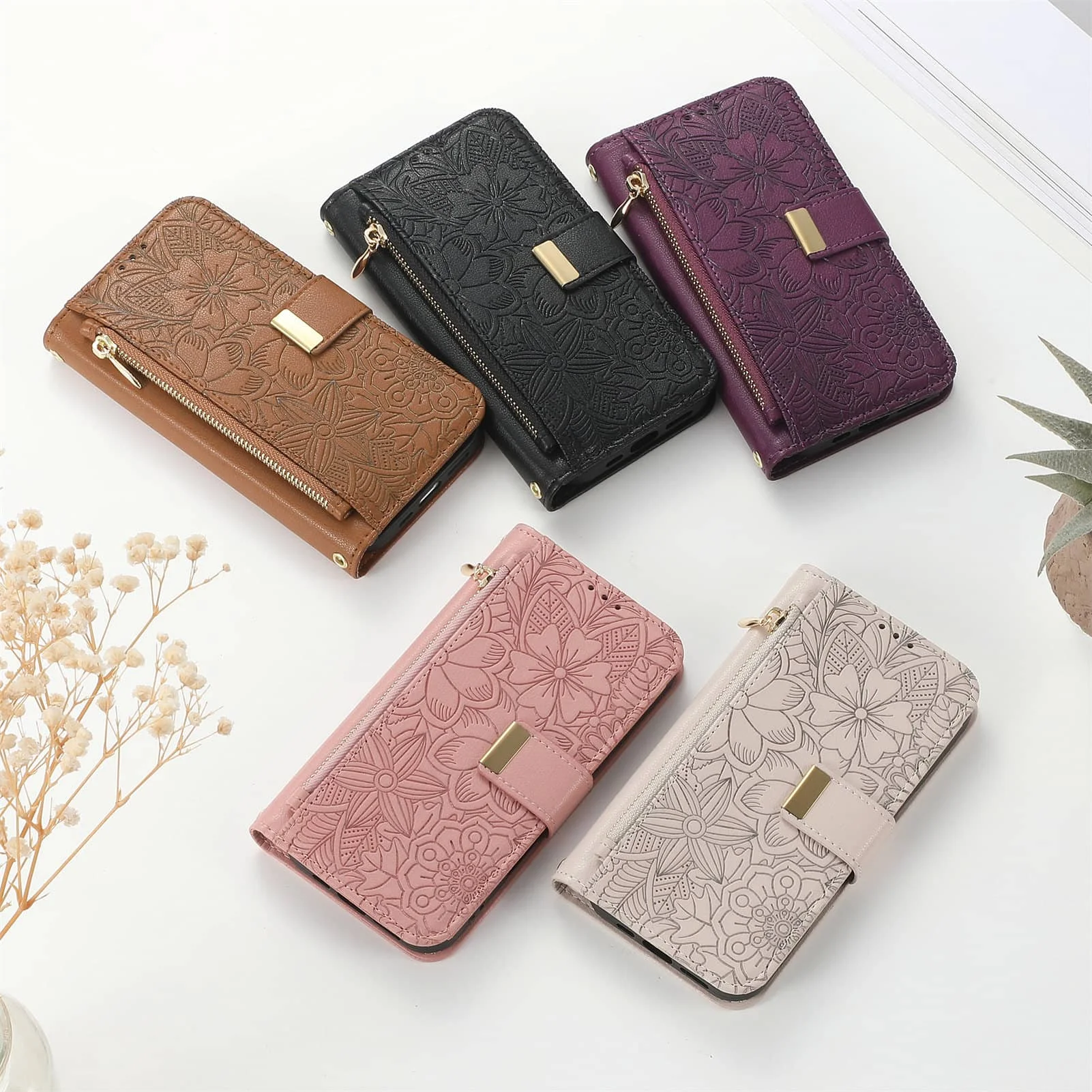 für iPhone 18 Pro/17/16e/17e/15/14/13/12 Pro Max 16 Plus Lanyard Reißverschluss-Brieftaschenhülle mit Doppelkartenfach, Flip-Ständer und Magnetverschluss – Detail 15