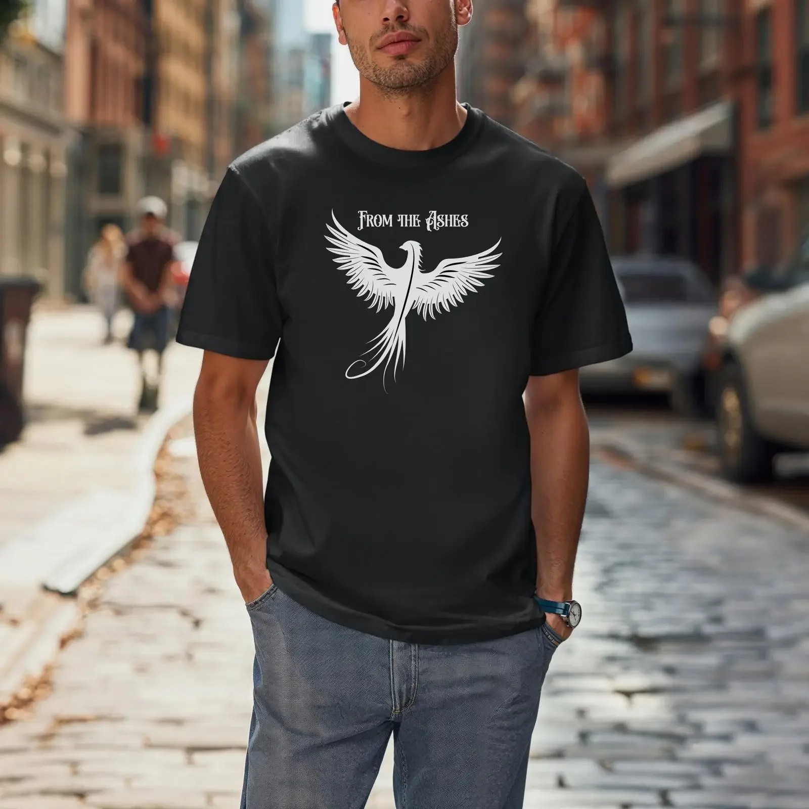 From the Ashes Phoenix Wings T shirt Red Bird Mythical Rebirth vintage Washed Unisex Soft Comfortable streetwear