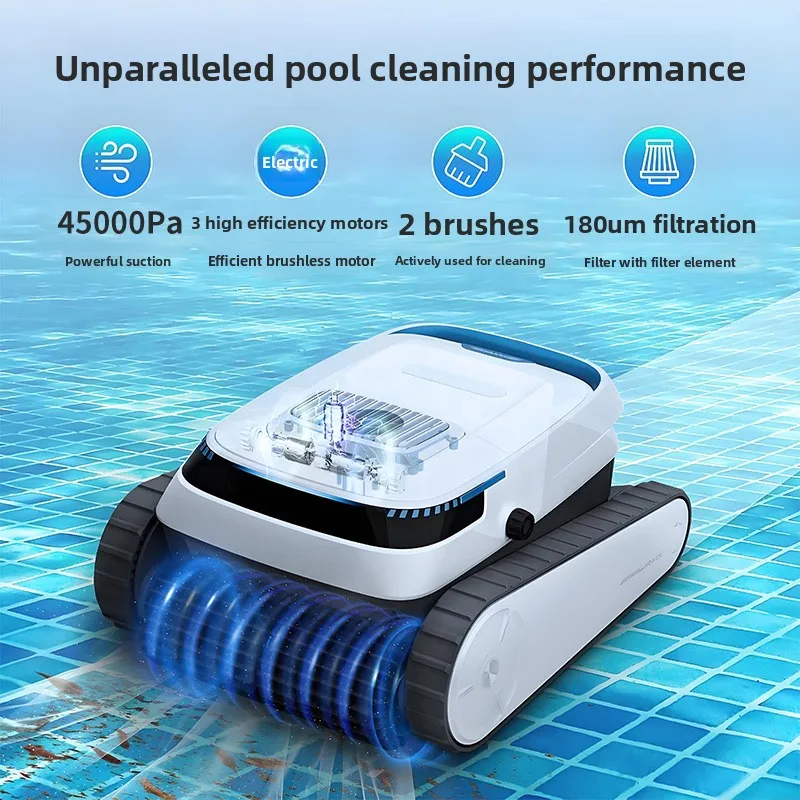 Strong Suction for Inground Above Ground Swimming Pool Cleaning Cordless Robotic Pool Cleaner Automatic Pool Vacuum Robot with