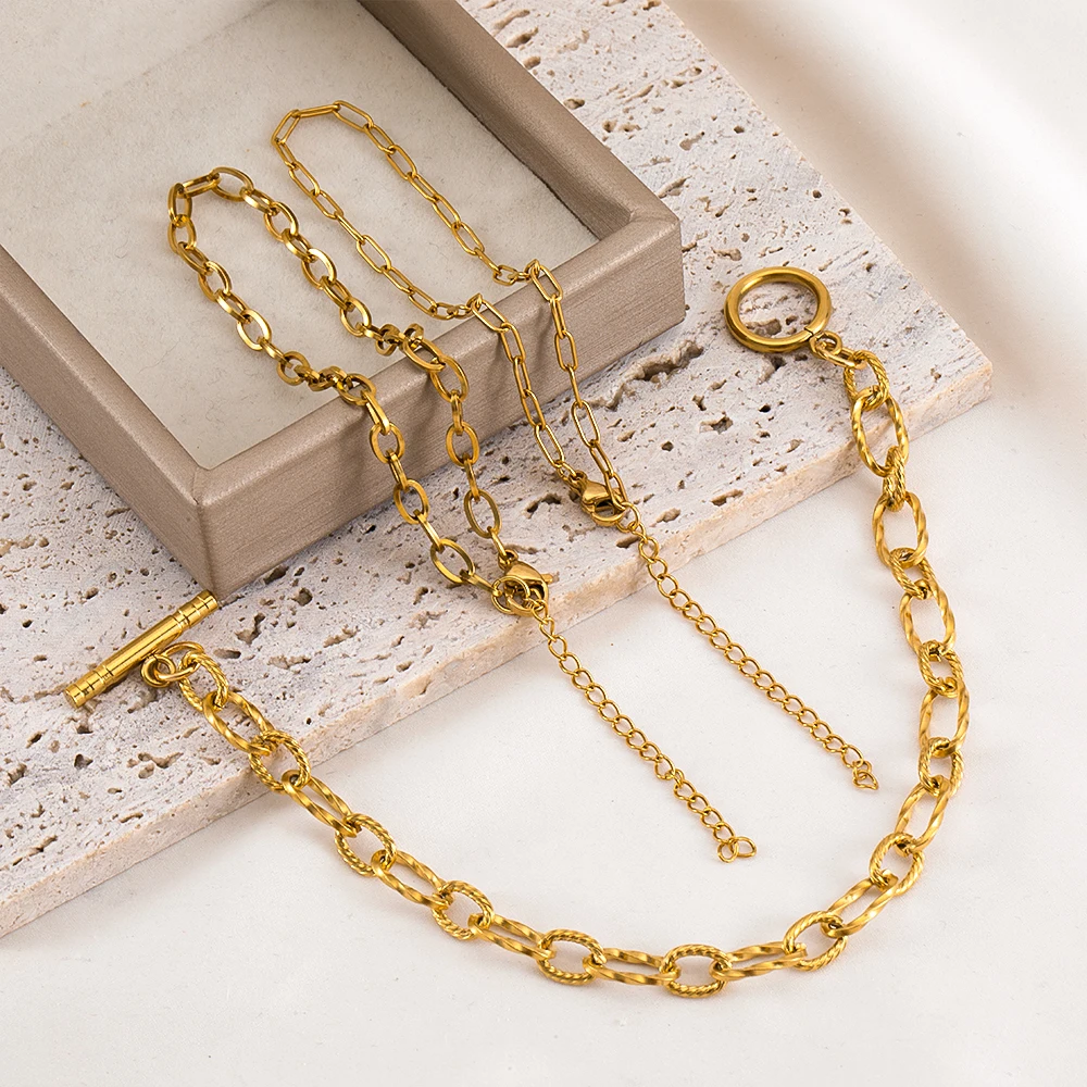 10pcs 5pc 2pc Stainless Steel Bracelet Frosted Frame Chain Adjustable Extension Chain OT Buckle Lobster Clasp DIY Jewelry Making