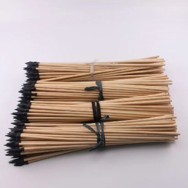 Flecha de madera natural de 6 uds., diámetro de 7mm de longitud, 42cm con arco de flecha suave de goma, arco de madera para tiro con arco, flecha dedicada