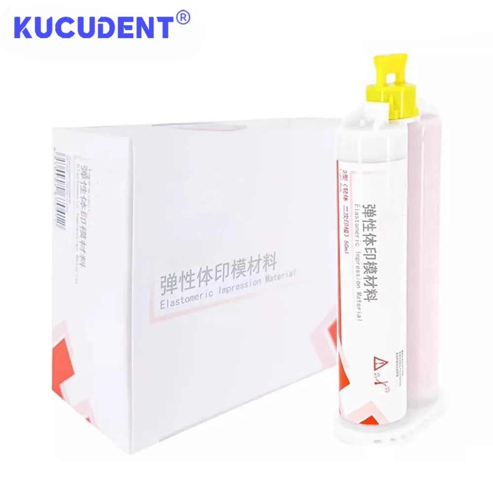 4 Pcs Dental Light Body Silicone Impression Material Disposable Molds Cartridges Rubber for Dentistry Mixing Tips Tubes Bridge