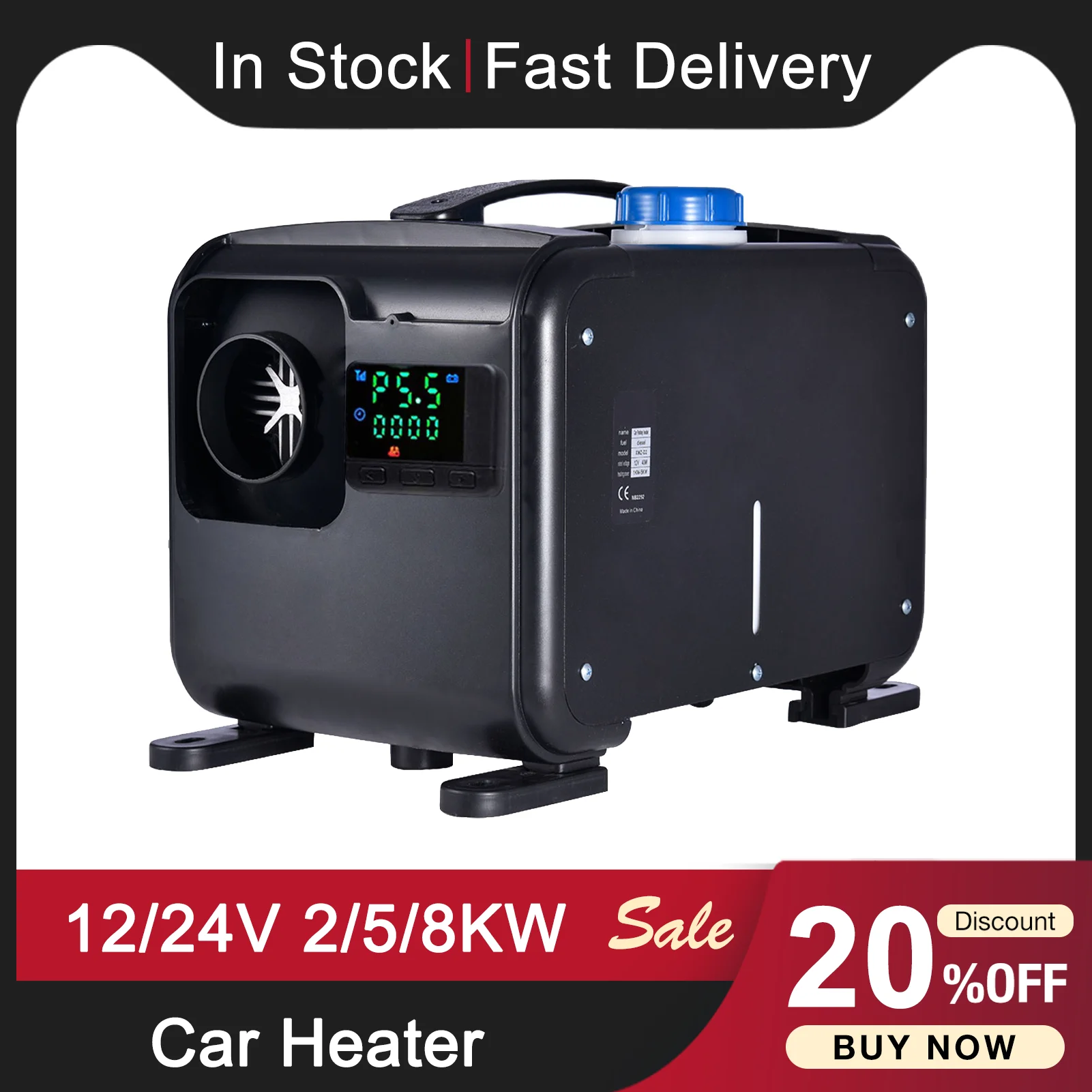 

Auxiliary Heater 12/24V 8KW Non-freezing Heater In Electric Heaters Fuel Heater For RV Boats Motorhome Trucks Trailer