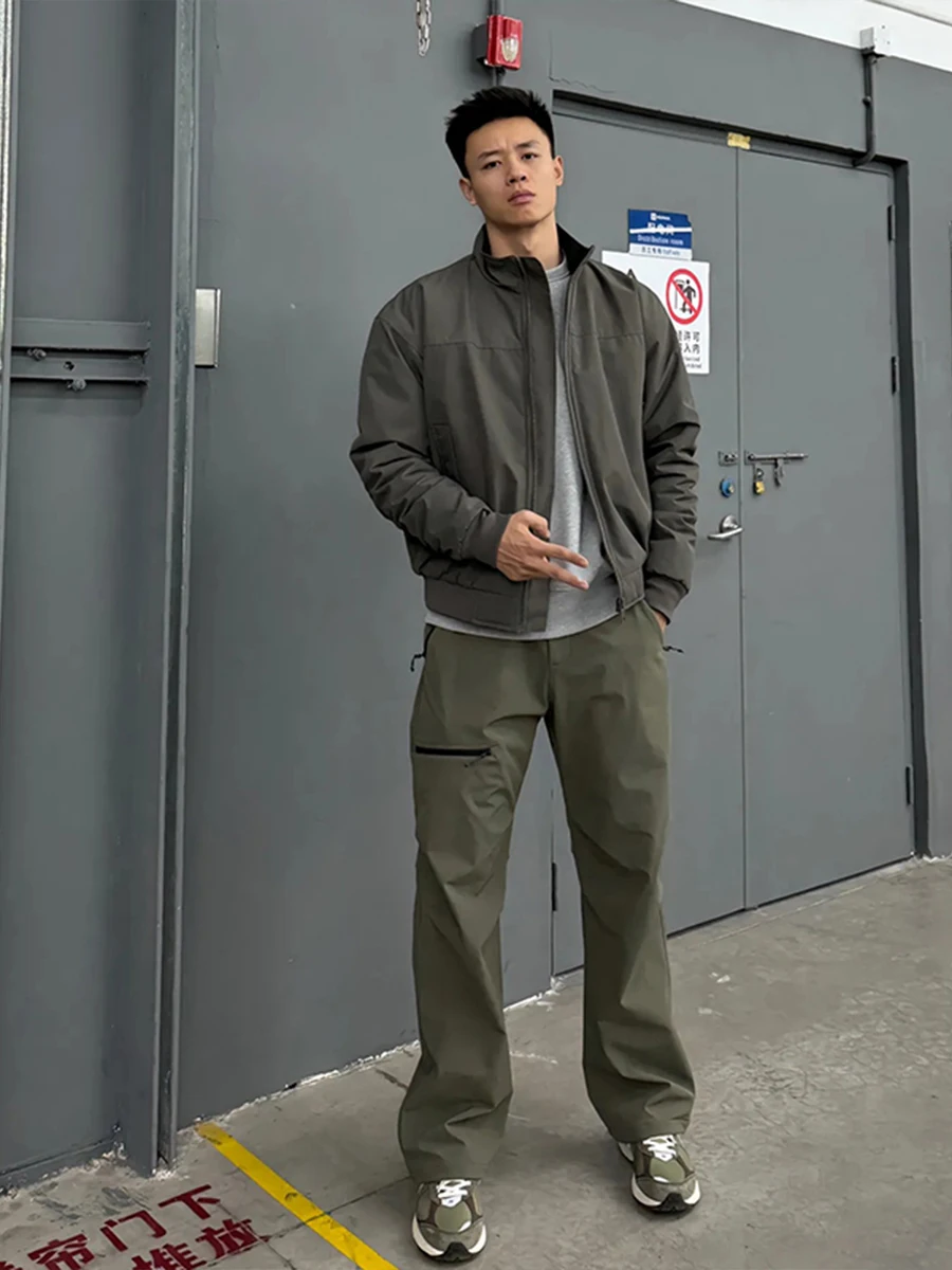 

GTLA Men's Fce Lined Straight Leg Work Trousers Outdoor Sports Climbing Pants Windproof Waterproof Autumn Winter American ...