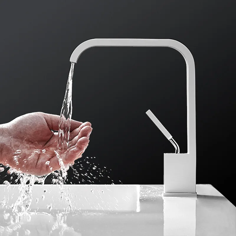 

Copper white faucet hot and cold washbasin household