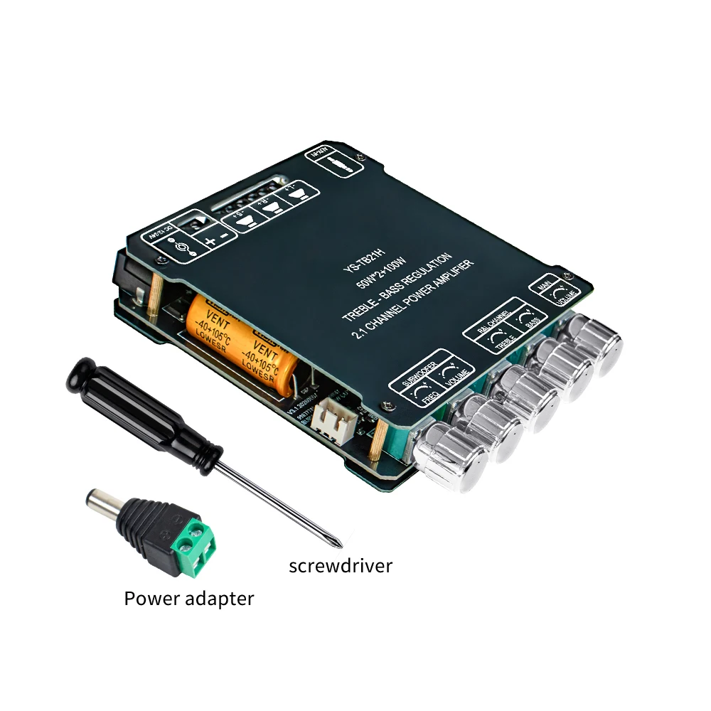 Soundverstärkermodul 2x50W+100W 2.1-Kanal-Subwoofer Bluetooth-kompatibles 5.1 Digitales Leistungsverstärkerboard AUX 12V/24V
