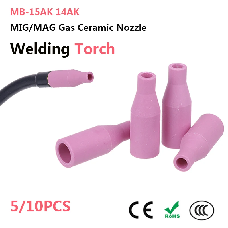 

5/10pcs MB15AK MIG/MAG Gas Ceramic Nozzle Welding Gun Torch Tip Nozzle Shield Cup Cup for Welding Torch