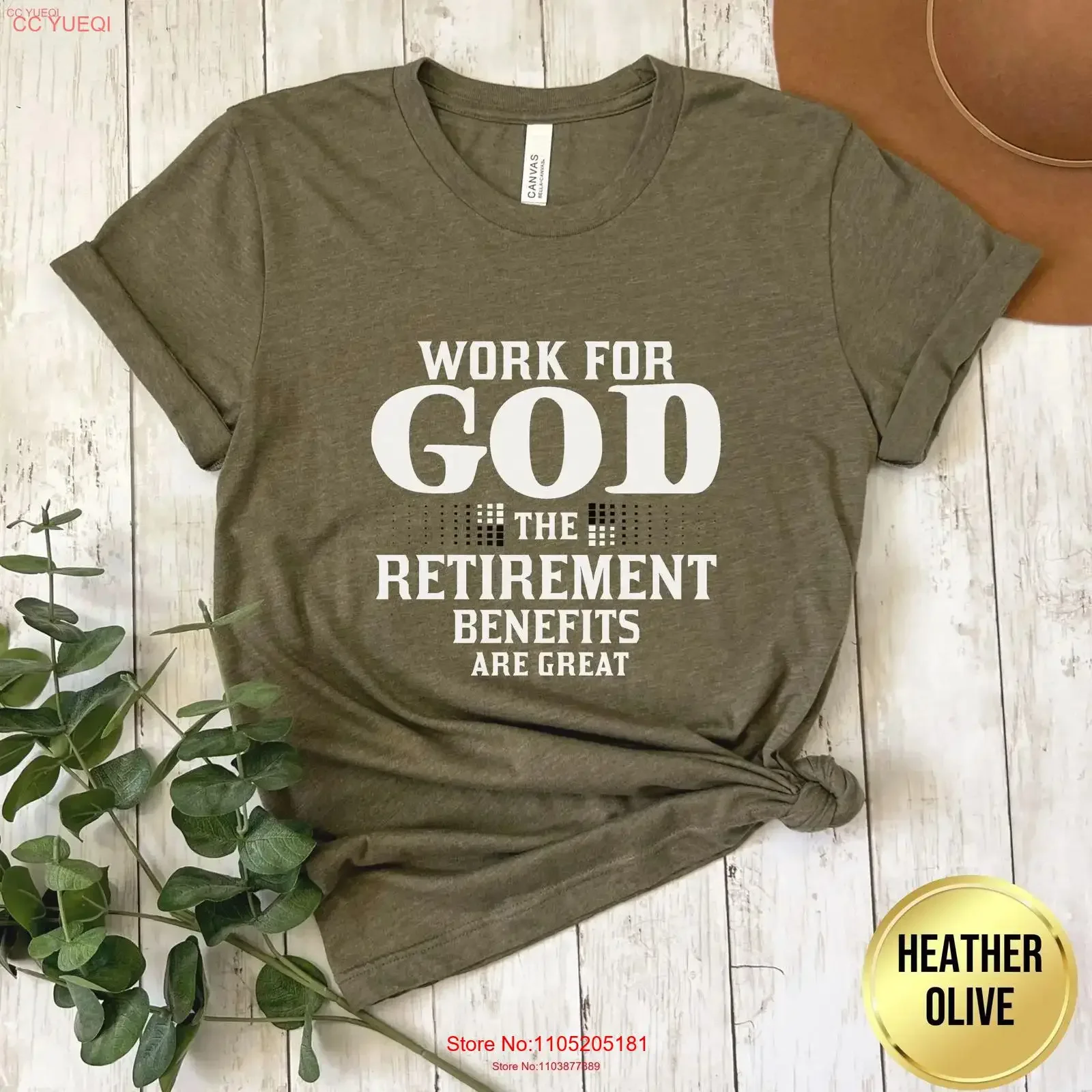 Inspirational Christian T Shirt Work For God Jesus Religious Faith Humor Retirement Christians vintage Washed Comfortable