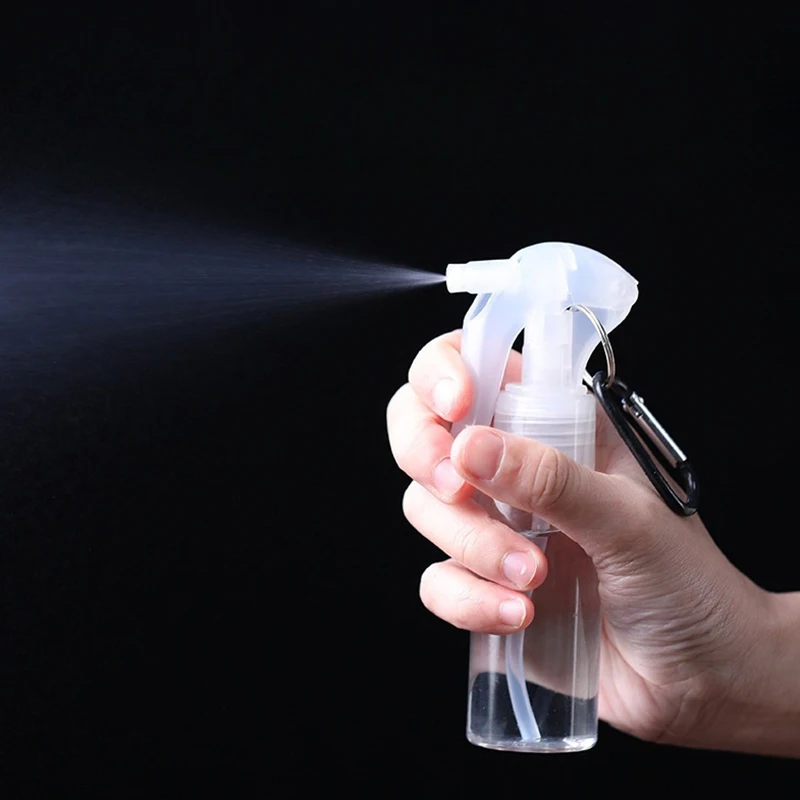 60 ml Mini Lotion Proben Sub-abfüllung Leere Behälter Trigger Spray Flaschen Reise Zubehör Mit Karabiner Haken Make-Up-Tool