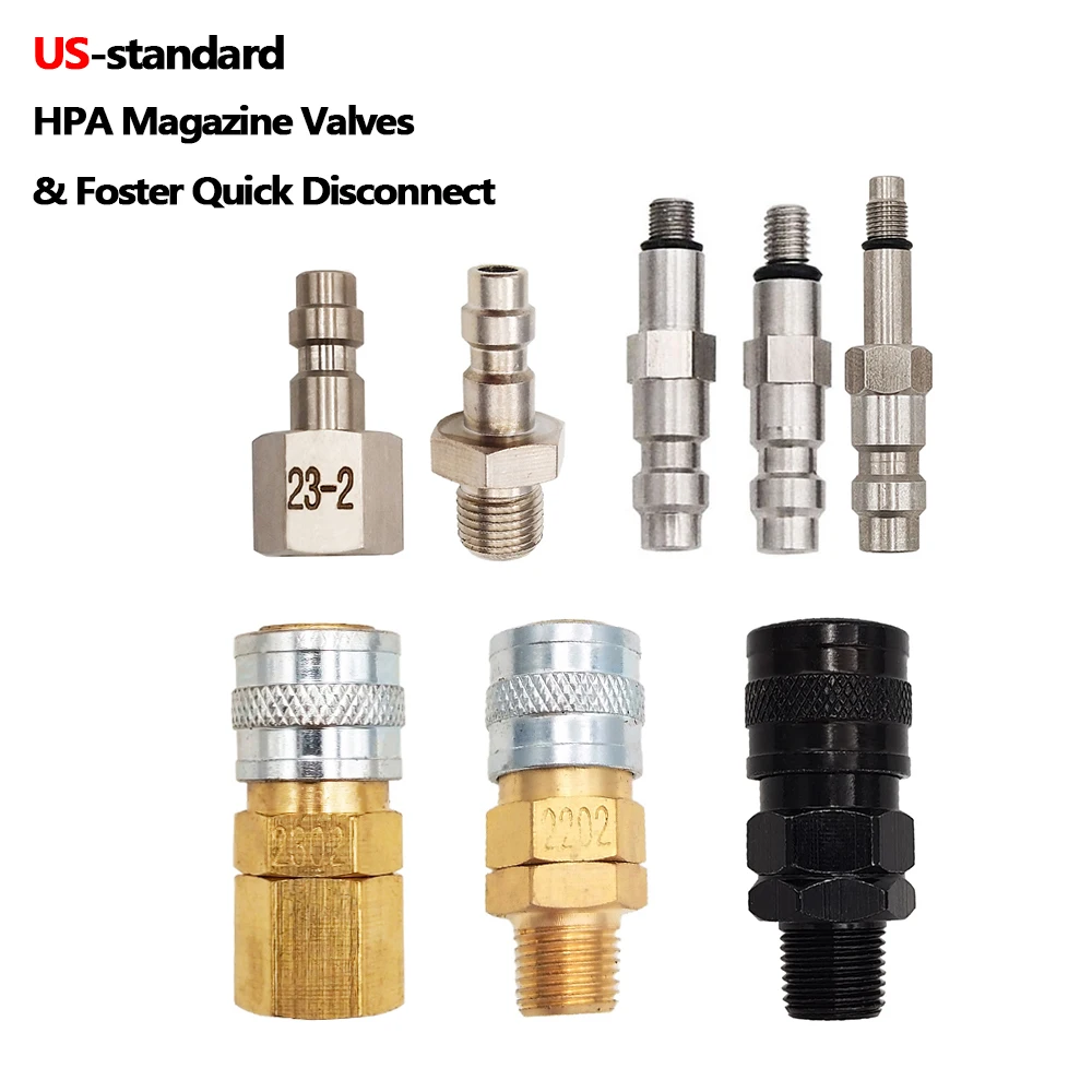 HPA Foster US Quick Disconnect Air Release,Female Coupler Male Plug Marui KJW/WE KSC/KWA For Magazine Taps Valve Adapters