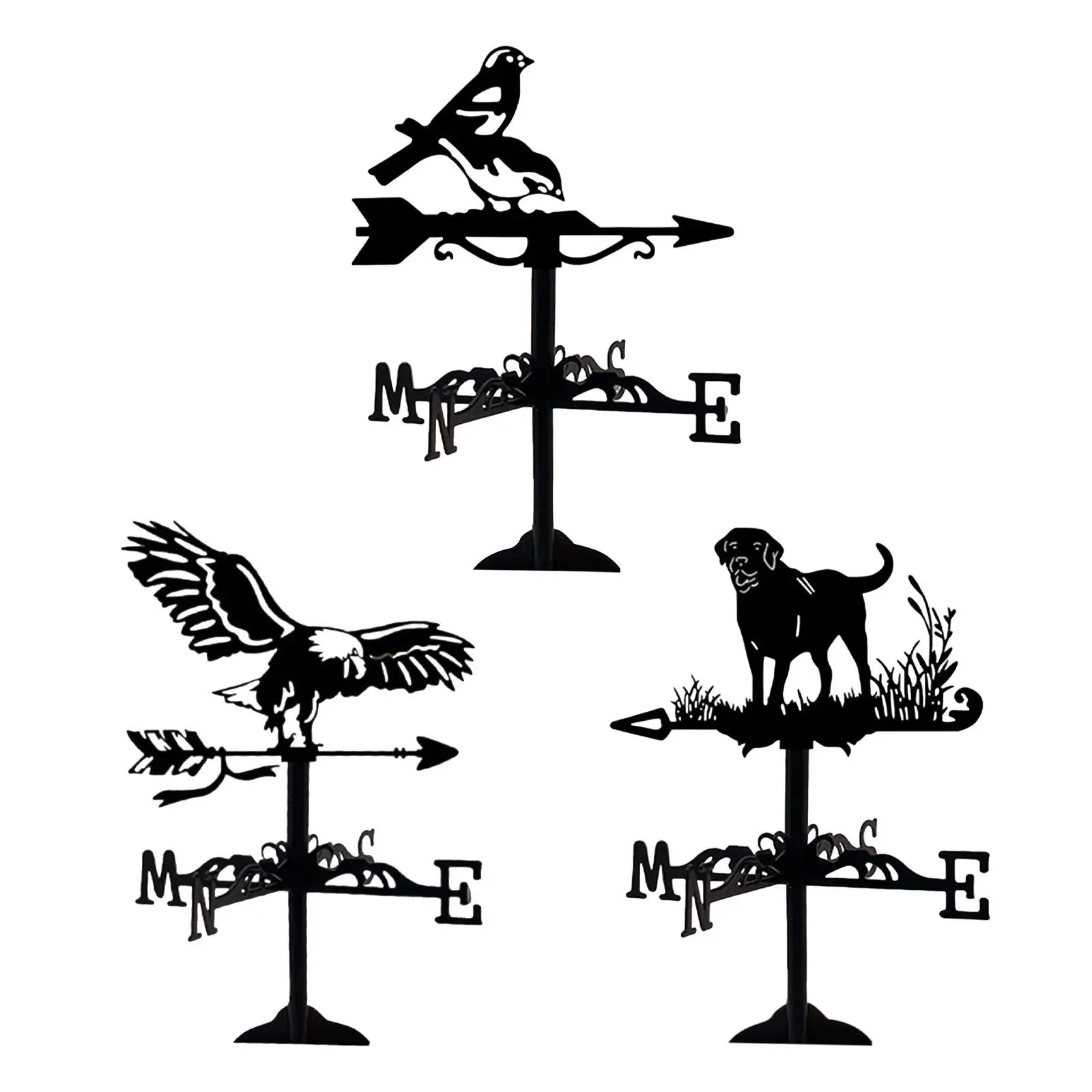 Metal Weather Vane Retro Wind Direction Indicator Weathercock Wind Vane for Farm Roof Mount Courtyard Farmhouse Garden Decor