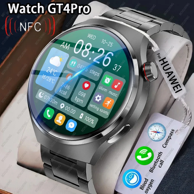 New For HUAWEI Watch GT4Pro Sports Smart Watches Men GPS Track Compass Altimeter Waterproof Bluetooth Call NFC Smart Bracelet