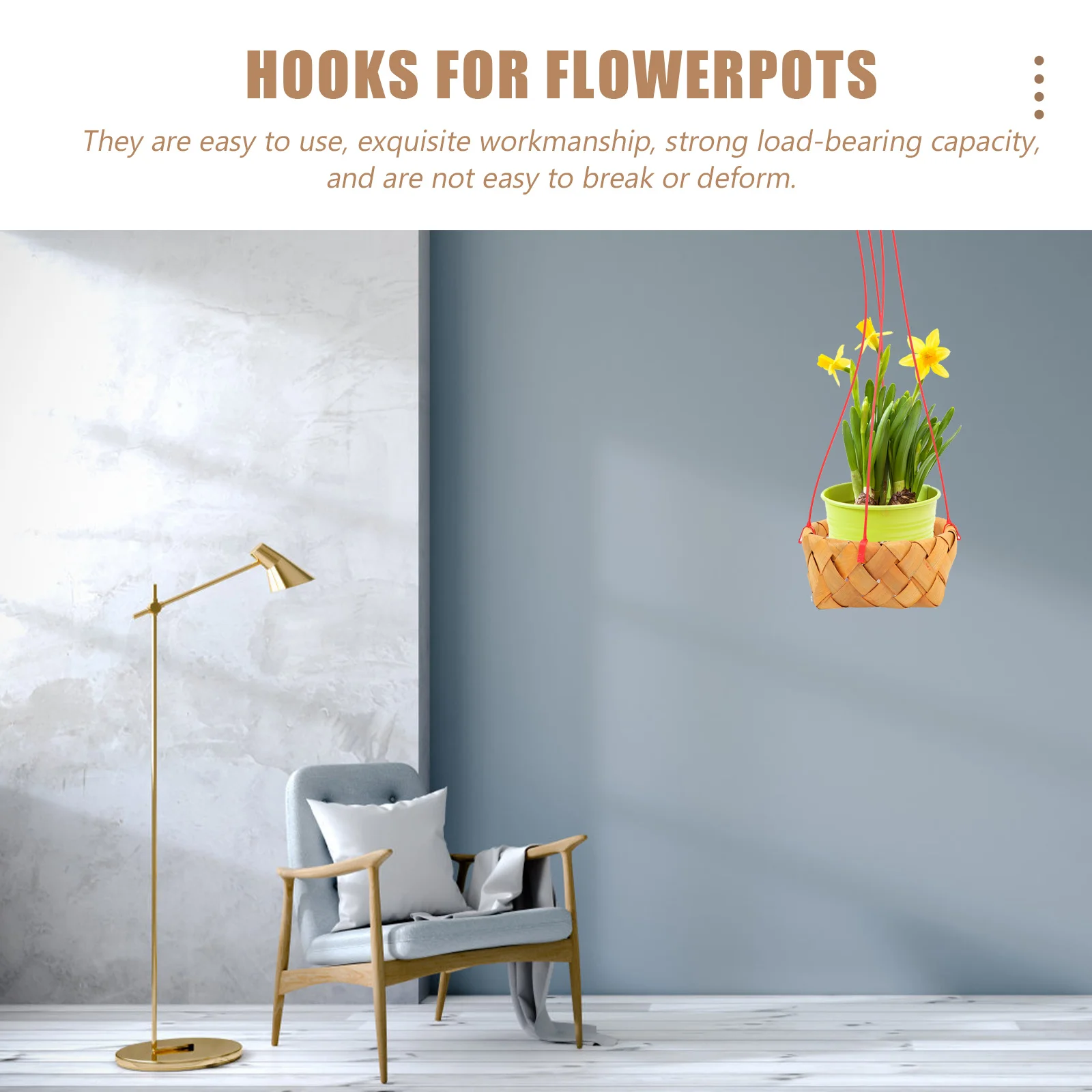 

5Pcs Flowerpot Hangers Premium Plastic Hanging Hooks for Pots Garden Decor Balcony Terrace Window Sill Desk Plant Holder