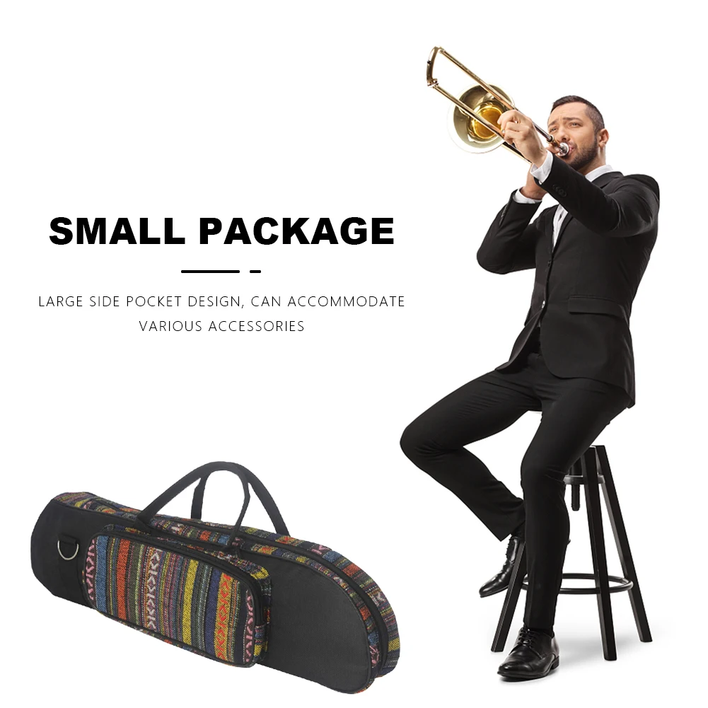 حقيبة البوق المحمولة حقيبة للتخزين نمط العرقية أكسفورد القماش مقاوم للماء مقاومة للاهتراء أدوات البوق الملحقات #4