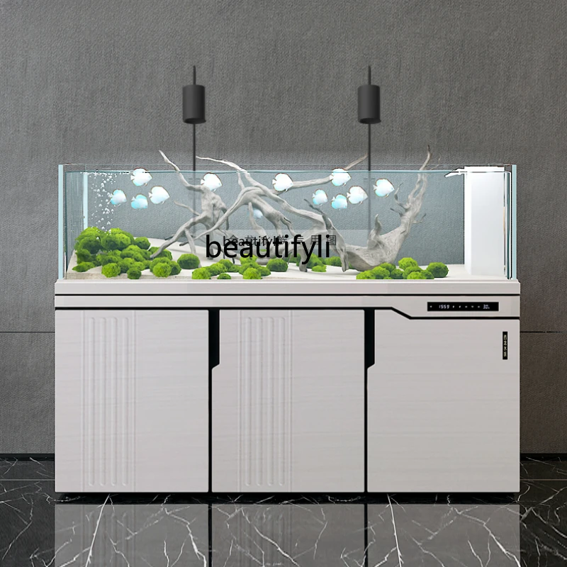 Fish Tank Household Small Living Room Base Cabinet Ecological Large Water Glass Super White Tank