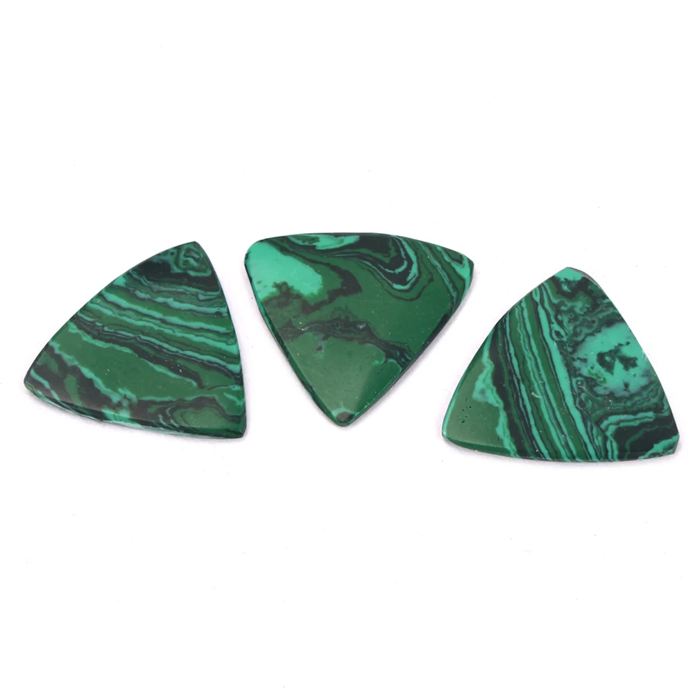 

3Pcs Guitar Plectrum Natural Stone Ultra Thin Smooth Texture Lightweight Durable Peacock Blue Guitar Finger Pick 28x26x2mm