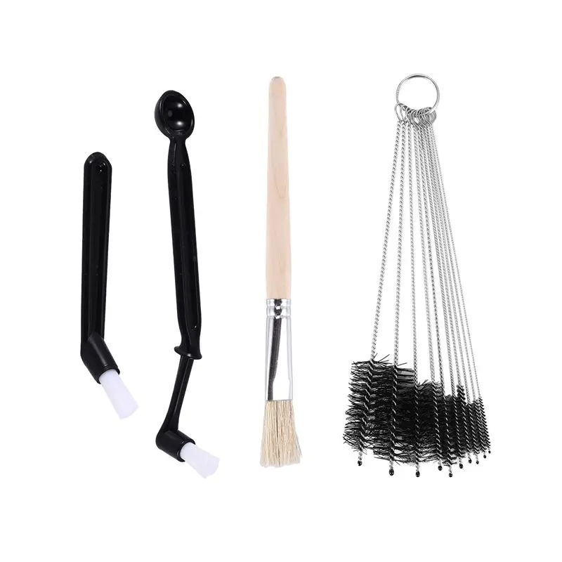 BMBY-Coffee Cleaning Brush,4 Pieces Coffee Tea Bean Grounds Cleaner Tool Set For Grinder Espresso Machine Group Heads