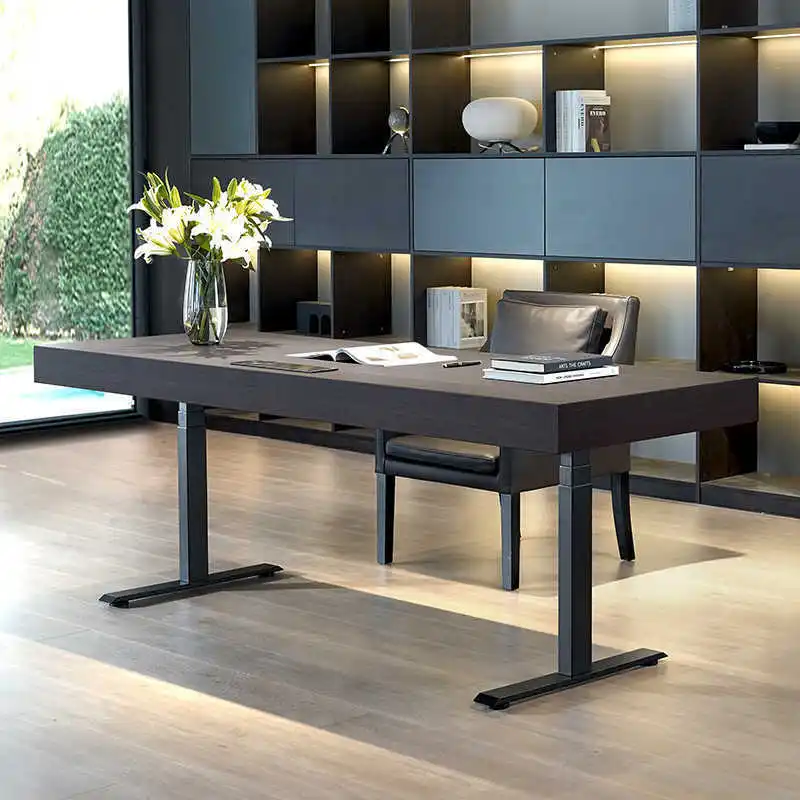 

Italian Minimalist Solid Wood Computer Desk Light Luxury Size Layout Home Study Adjustable Multifunctional Computer Desk