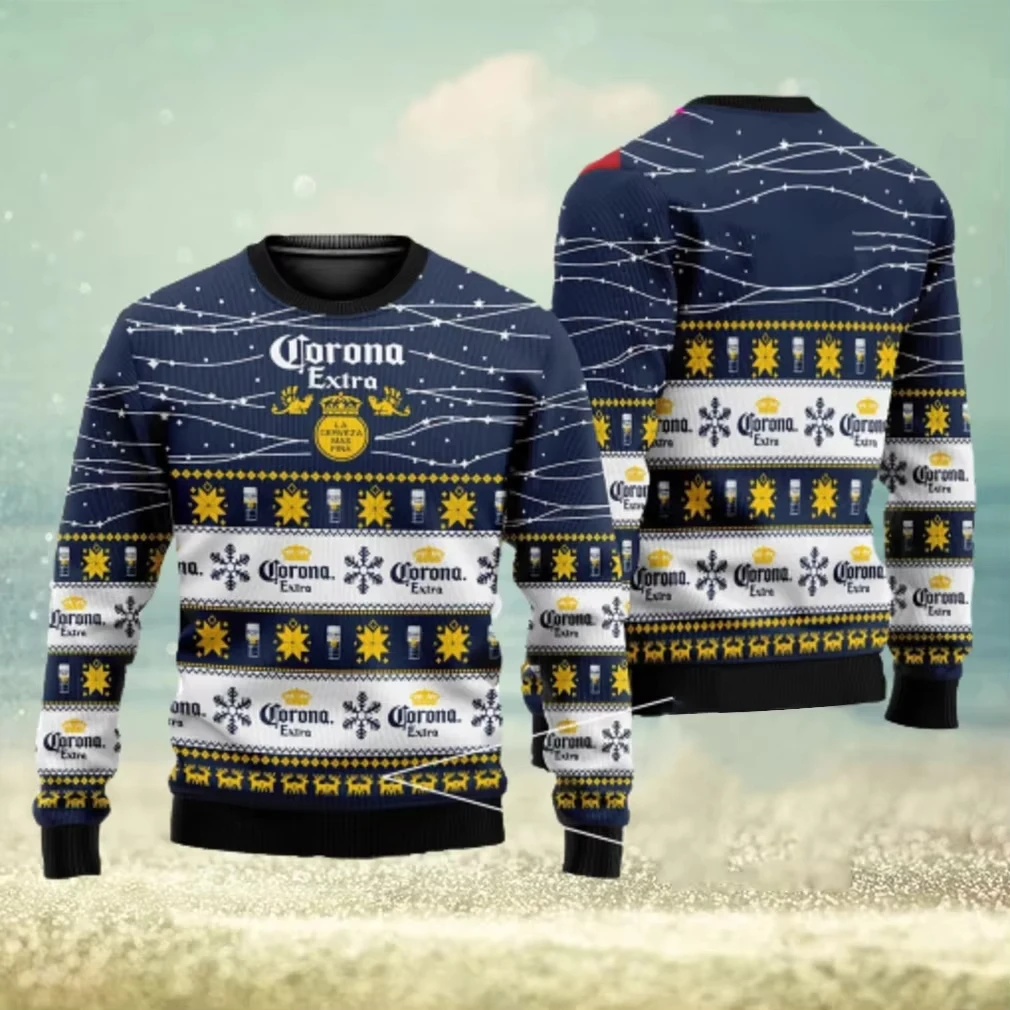 2025 Nieuwe CORONA EXTRA Kerstcadeau Lelijke Trui Hot Selling Vrolijk Kerstfeest Mode 3D Gedrukt Oversized O-hals Trui shir