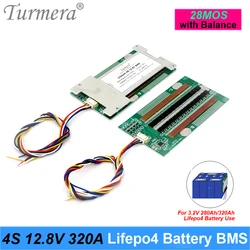 4S Turmera 12.8V 320A balans Lifepo4 balans BMS płyta zabezpieczona dla 3.2V 100Ah 200Ah 280Ah 320ah Lifepo4