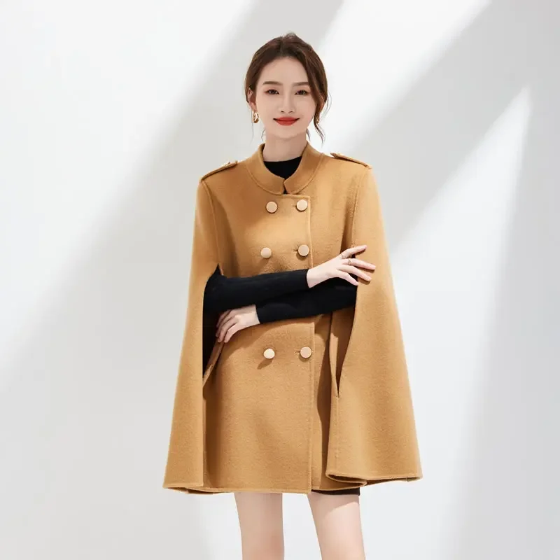

LIBIELIY Ladies' 100% Cashmere Thick Double-Sided Long Jacket, Classic And Multifunctional, Fashionable And Suitable For Busines