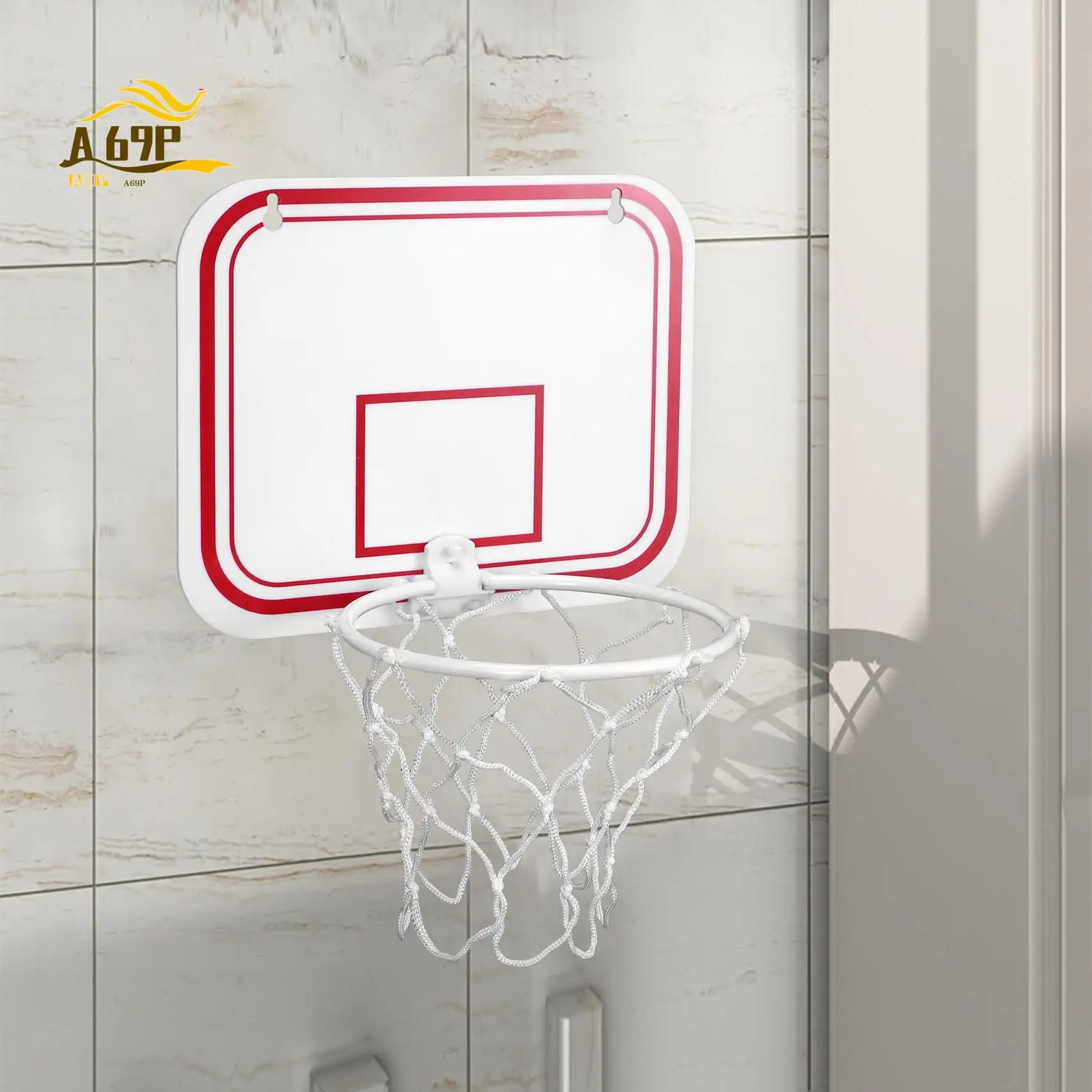 A69P-Sport Office Basketball Hoop Clip For Trash Can Basketball Game Small Basketball Board Clip For Waste Basket