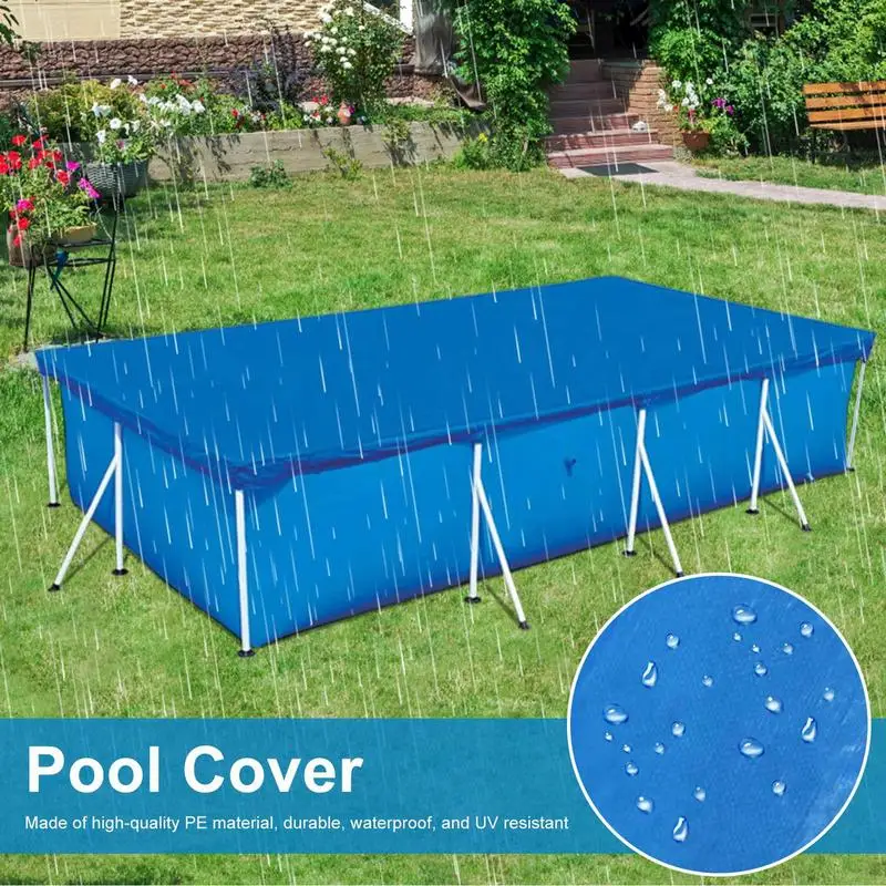 400x211CM Covers for Ground Pools Weatherproof Rectangular Pool Cover Reusable Thickened Tarps for Home Spa Bath Center