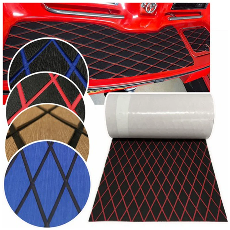 

EVA Teak Decking Sheet Yacht Marine Carpet Flooring Mat Non Skid Self Adhesive Cross Design Sea Deck Boat Accessories