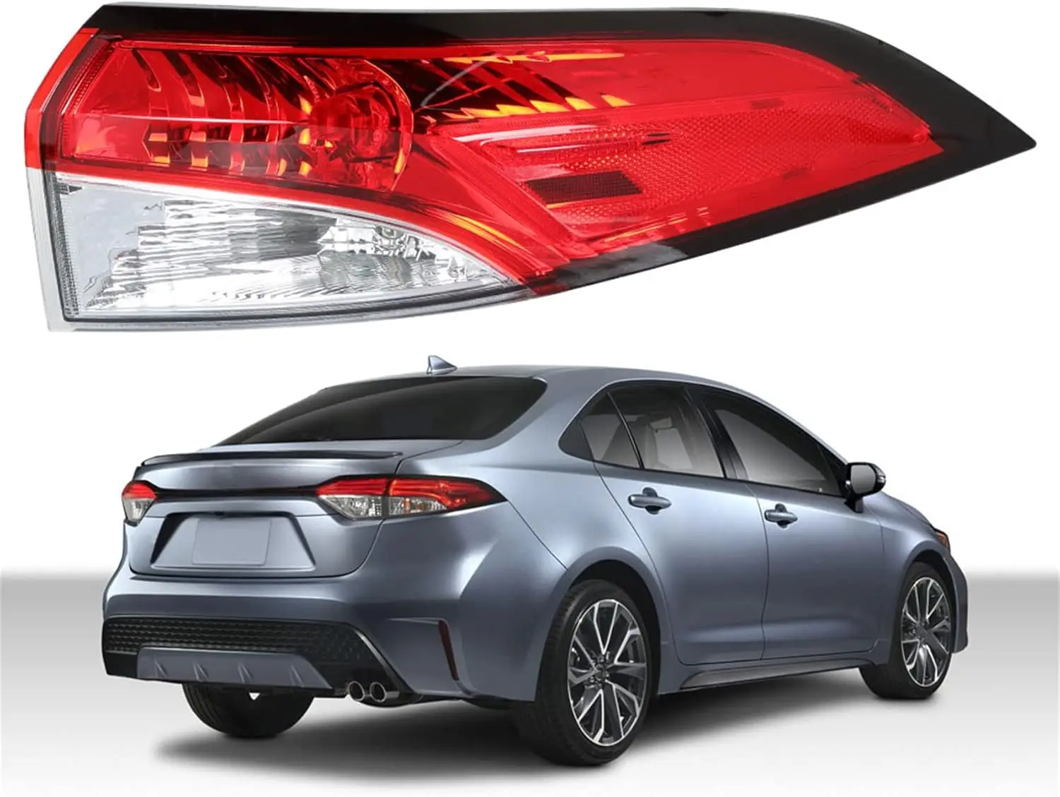 

Passenger Side Outer Tail Light Replacement for Toyota Corolla 2020-2021 Tail Lamp RH Right Side 81551-12D10