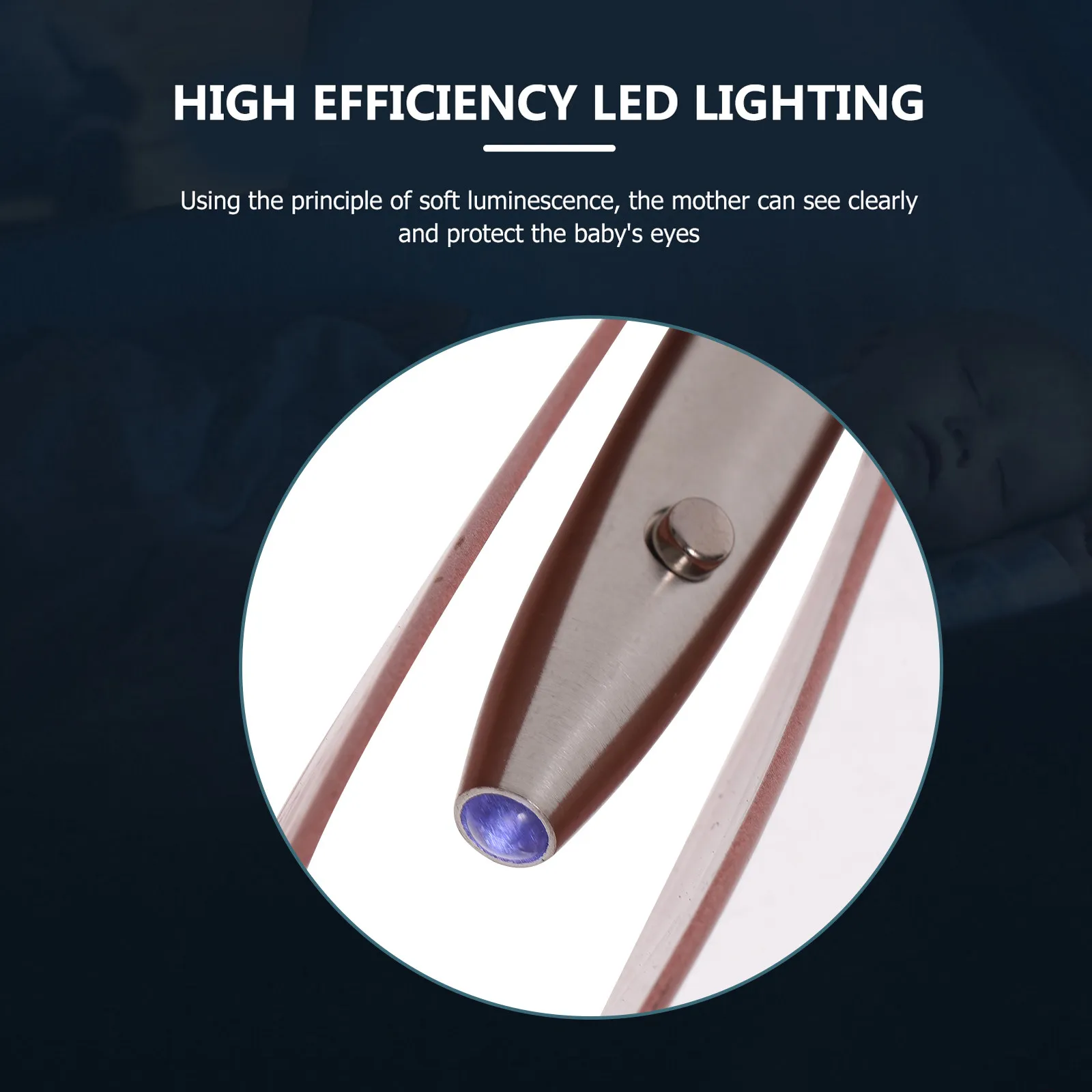 

2Pcs Ear Picks with Light Stainless Steel Earwax Cleaning Forceps Safe Non-Slip Round Head Visible Earwax Removal Tool Practical